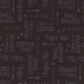Coffee Life 82673-999 Words All Over Black by Jennifer Pugh for Wilmington Prints