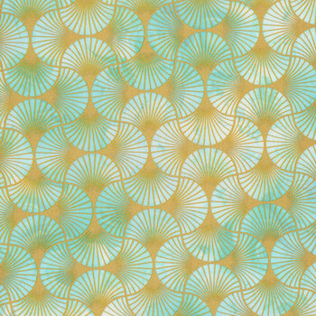 Golden Vibes 22739-70 Aqua by Lara Skinner for Robert Kaufman Fabrics
