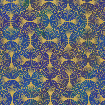 Golden Vibes 22739-78 Peacock by Lara Skinner for Robert Kaufman Fabrics