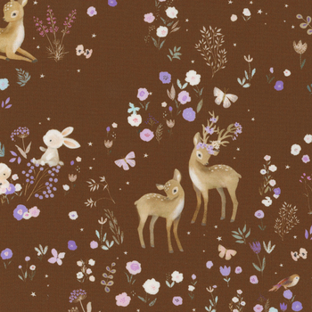 Deer Wilds 22714-167 Chocolate by Sanja Rescek for Robert Kaufman Fabrics