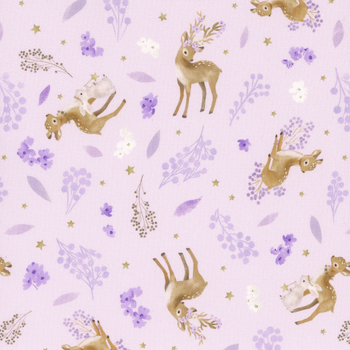 Deer Wilds 22717-23 Lavender by Sanja Rescek for Robert Kaufman Fabrics
