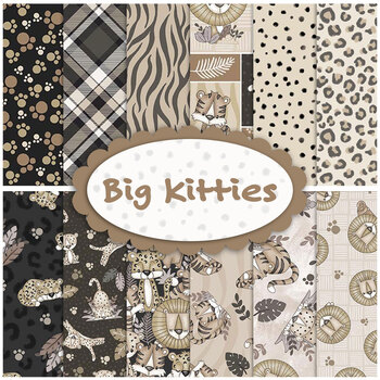 Big Kitties  12 FQ Set by Shelly Comiskey for Henry Glass Fabrics