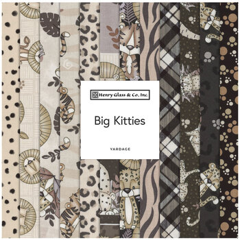 Big Kitties  Yardage by Shelly Comiskey for Henry Glass Fabrics