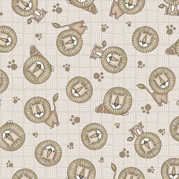 Big Kitties 1631-44 Beige by Shelly Comiskey for Henry Glass Fabrics