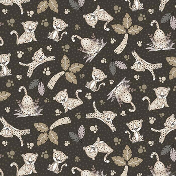 Big Kitties 1638-99 Black by Shelly Comiskey for Henry Glass Fabrics