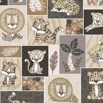 Big Kitties 1640-49 Multi by Shelly Comiskey for Henry Glass Fabrics