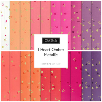  I Heart Ombre Metallic  Dessert Roll by V and Co. for Moda Fabrics