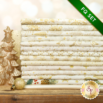  Stof Christmas 2024 - 14 FQ Set Cream/Gold by Stof Fabrics - RESERVE