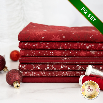  Stof Christmas 2024 - 7 FQ Set Red/Silver by Stof Fabrics - RESERVE