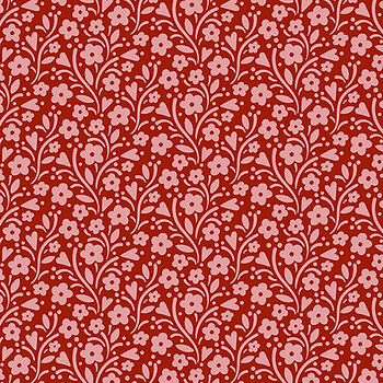 Cozy House A-1254-R Garnet by Judy Jarvi from Andover Fabrics