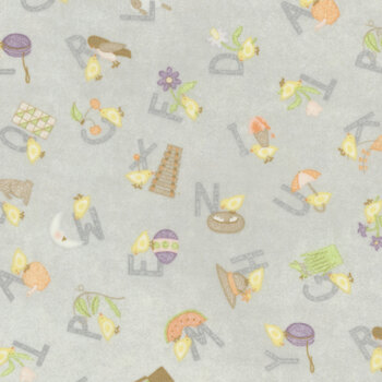 Little Chicks Flannel MASF10562-K Grey by Bonnie Sullivan from Maywood Studio