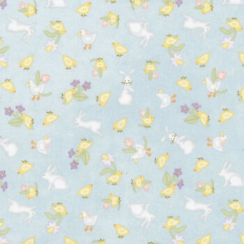 Little Chicks Flannel MASF10563-B Blue by Bonnie Sullivan from Maywood Studio