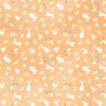Little Chicks Flannel MASF10563-O Orange by Bonnie Sullivan from Maywood Studio