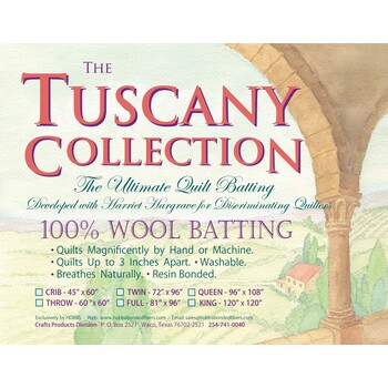 Batting Tuscany 100% Washable Wool 120in x 120in King
