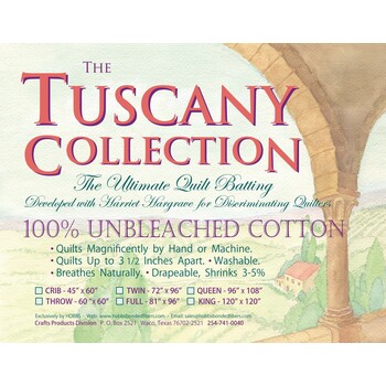 Batting Tuscany Unbleached Cotton 60in x 60in Throw
