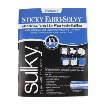 Sticky Fabri-Solvy Printable Sheets - 12ct - 8-1/2
