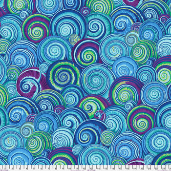 Kaffe Fassett Collective Classics Plus PWPJ073.BLUEX Spiral Shells - Blue from FreeSpirit Fabrics