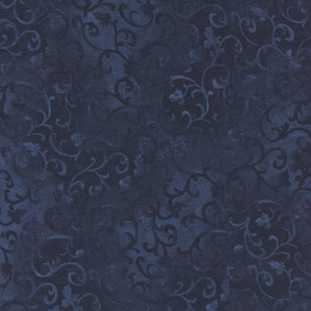 Essentials Scroll 89025-494 Navy from Wilmington Prints