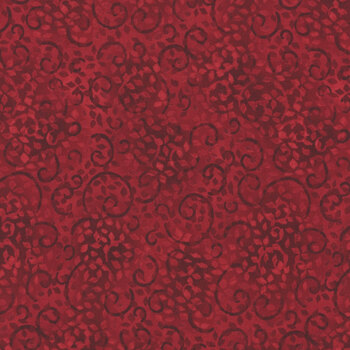 Essentials Leafy Scroll 26035-333 Ruby Slippers from Wilmington Prints