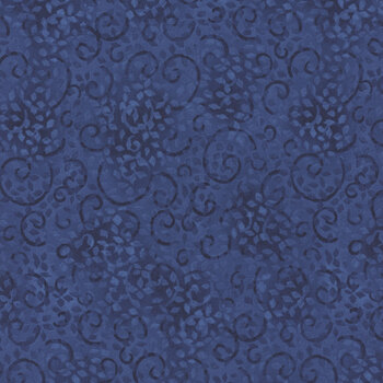 Essentials Leafy Scroll 26035-446 Royal Navy from Wilmington Prints