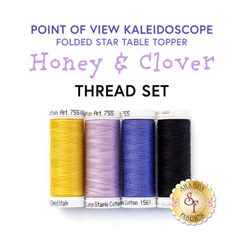  Point of View Kaleidoscope Folded Star Table Topper Kit - Honey & Clover - 4pc Thread Set