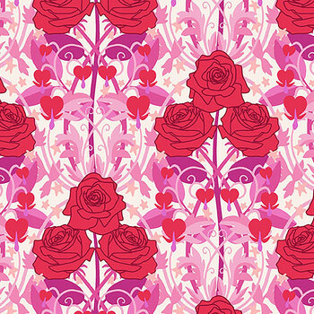 Heart Noveau A-1310-LR Rosy by Eye Candy Quilts from Andover Fabrics