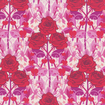 Heart Nouveau A-1310-LR Rosy by Eye Candy Quilts from Andover Fabrics