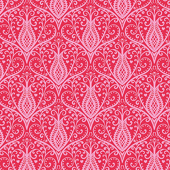 Heart Noveau A-1314-LR Red by Eye Candy Quilts from Andover Fabrics