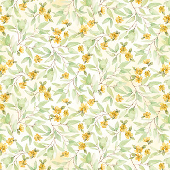 Bunnies & Blooms BUNN-5662-GY Yellow by Leslie Trimbach from P&B Textiles