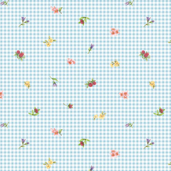 Bunnies & Blooms BUNN-5661-B Blue by Leslie Trimbach from P&B Textiles