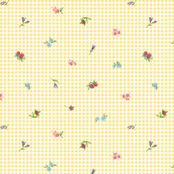 Bunnies & Blooms BUNN-5661-Y Yellow by Leslie Trimbach from P&B Textiles