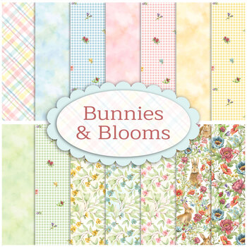 Bunnies & Blooms  14 FQ Set by Leslie Trimbach from P&B Textiles