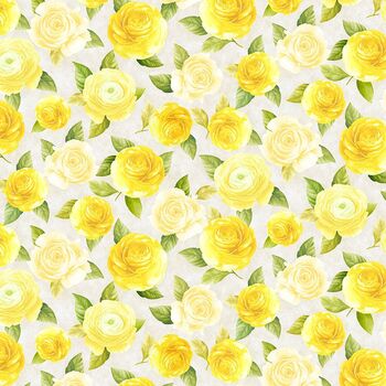 Lemon Bouquet FLEUR-CD2457 Cream from Timeless Treasures Fabrics