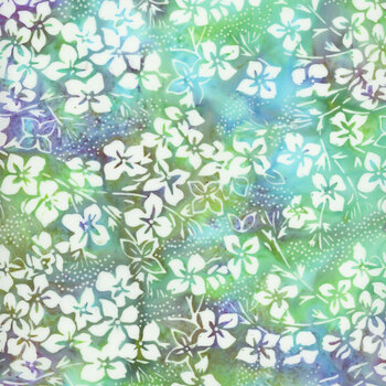 Floral Fun 112405877 Multi Turquoise Purple by Kathy Engle for Island Batik