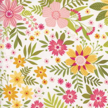 Among the Wildflowers 17100-02 Coral by Shelley Cavanna for Benartex