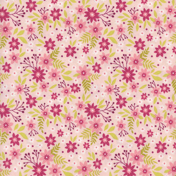 Among the Wildflowers 17102-02 Coral by Shelley Cavanna for Benartex