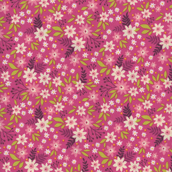 Among the Wildflowers 17102-26 Berry by Shelley Cavanna for Benartex