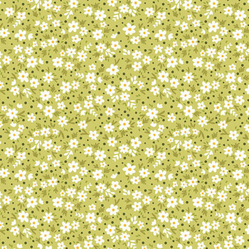 Among The Wildflowers 17103-40 Green by Shelley Cavanna from Benartex