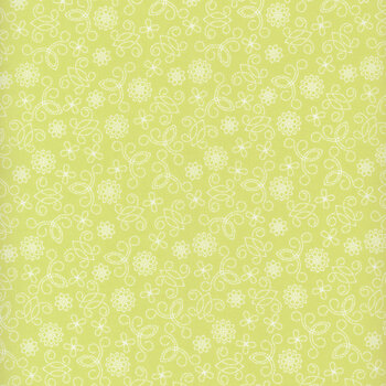 Among the Wildflowers 17105-40 Green by Shelley Cavanna for Benartex