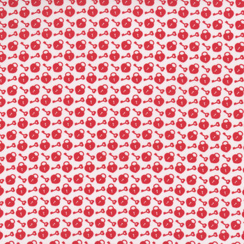 Sweet Love 10513-10 Red On White by Patrick Lose for Northcott Fabrics