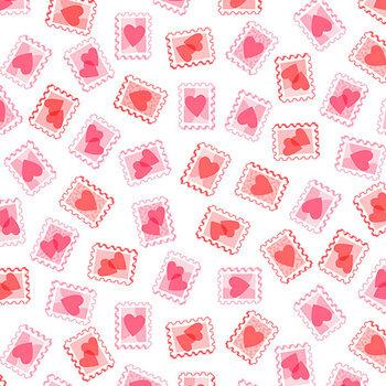 Sweet Love 10518-10 Pink On White by Patrick Lose from Northcott Fabrics