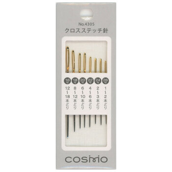 COSMO Cross Stitch Needles - Sizes 16-26 - 8ct