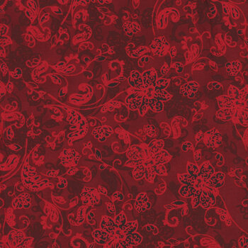 Merry, Berry, & Bright 3162-001 Radiant Crimson Metallic from RJR Fabrics