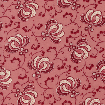 Hollyhocks & Roses 3051-15 Carnation Pink by Bunny Hill Designs from Moda Fabrics