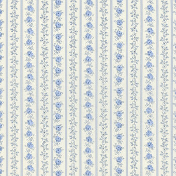 Hollyhocks & Roses 3056-11 Jasmine Sky by Bunny Hill Designs from Moda Fabrics