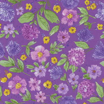 Plum Petals C15641-VIOLET by Diane Labombarbe for Riley Blake Designs