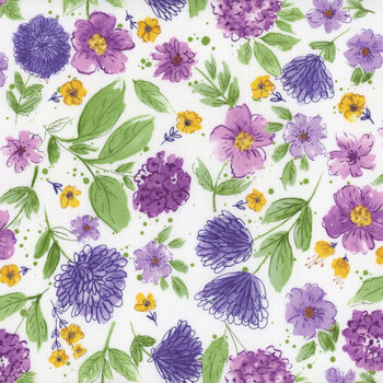 Plum Petals C15641-CLOUD by Diane Labombarbe for Riley Blake Designs