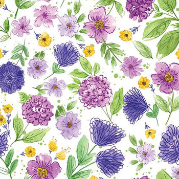 Plum Petals C15641-CLOUD by Diane Labombarbe from Riley Blake Designs