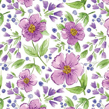 Plum Petals C15640-CLOUD by Diane Labombarbe from Riley Blake Designs