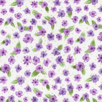 Plum Petals C15642-CLOUD by Diane Labombarbe for Riley Blake Designs